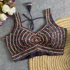 Tew Pure Raw Silk Mirror Work Designer Blouse